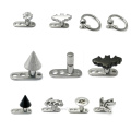 316L aço inoxidável cirúrgico mergulho livre Prong configuração Zircon cúbico Micro Dermal Piercing